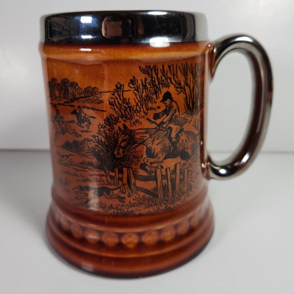 Lord Nelson Ware Hunting Scene Mug Vintage England Pottery Equestrian Horseback